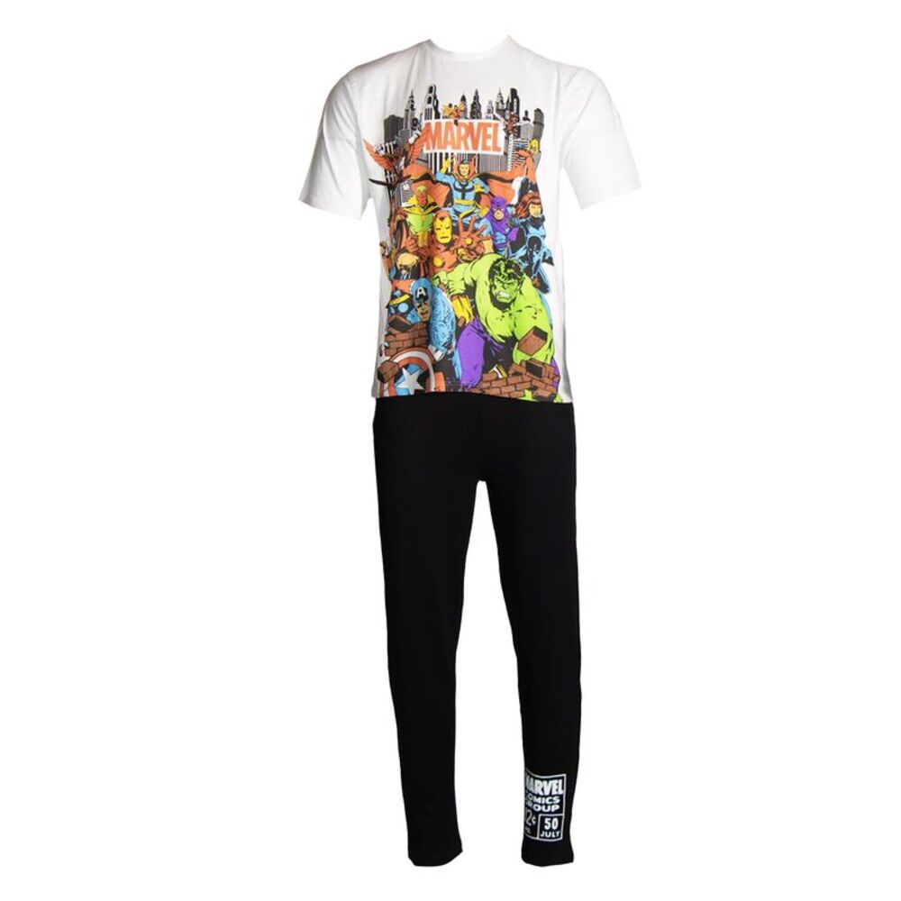 Marvel Avengers Mens Characters Cotton Pajama Set / Multicolored